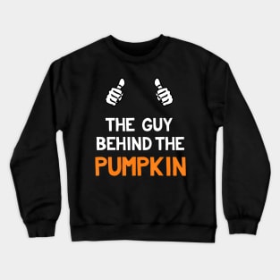 Mens Guy Behind The Pumpkin Funny Halloween Pregnancy Shirts Men Crewneck Sweatshirt